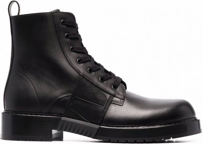 Valentino Garavani VL7N CITY combat boots heren kalfsleer kalfsleer Plastic 39.5 Zwart