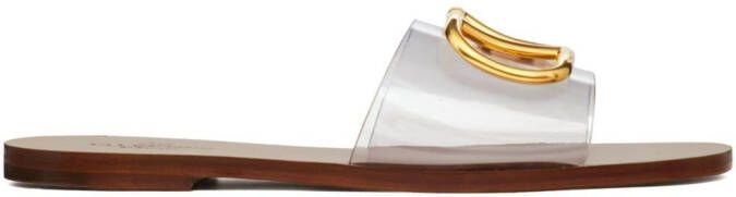 Valentino Garavani VLogo doorzichtige sandalen Beige