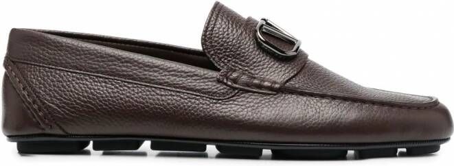 Valentino Garavani VLogo leren loafers Bruin