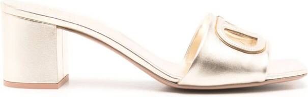 Valentino Garavani 60 mm VLogo Signature leren sandalen Zilver
