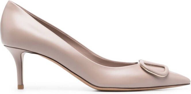 Valentino Garavani 75mm VLogo Signature leren pumps Beige