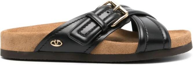 Valentino Garavani VLogo leren sandalen Zwart