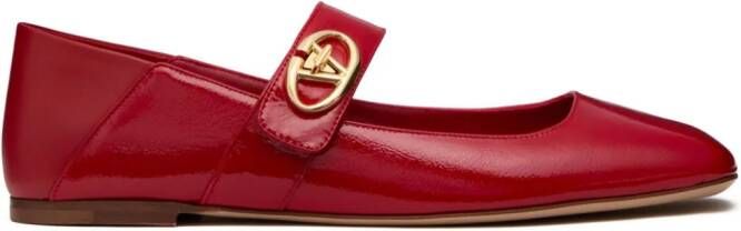 Valentino Garavani VLogo Locker ballerina's Rood