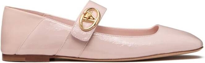 Valentino Garavani VLogo Locker Mary-Jane ballerina shoes Roze