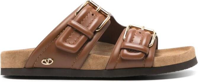 Valentino Garavani VLogo-logo leather sandals Bruin