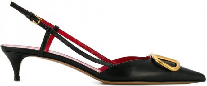 Valentino Garavani Vlogo slingback pumps Zwart