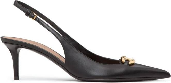 Valentino Garavani VLogo Signature leren slingback pumps Zwart