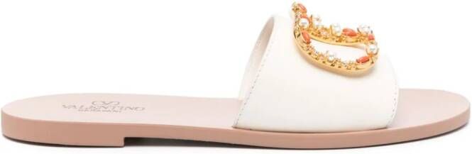 Valentino Garavani VLogo slippers Wit