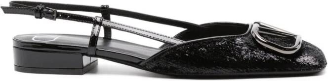 Valentino Garavani VLogo Signature slingback ballerina shoes Zwart