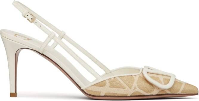 Valentino Garavani Vlogo slingback pumps Beige