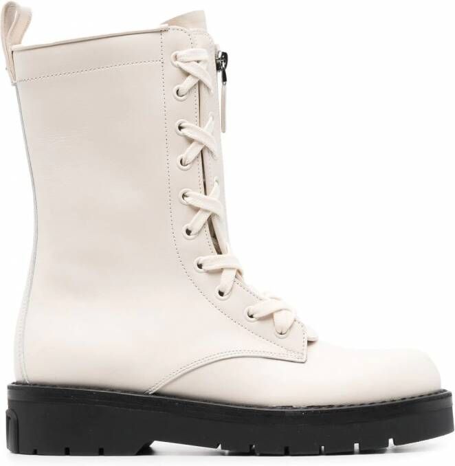 Valentino Garavani XCOMBAT leren laarzen Beige
