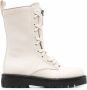 Valentino Garavani XCOMBAT leren laarzen Beige - Thumbnail 1
