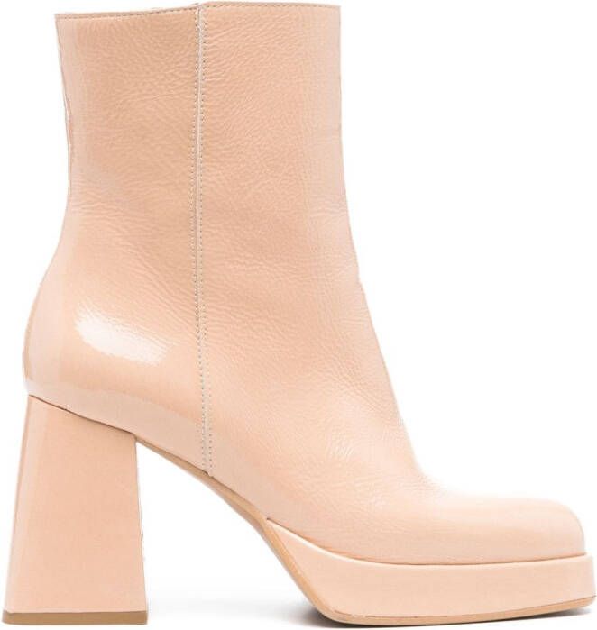 VAMSKO Doris laarzen van lakleer Beige