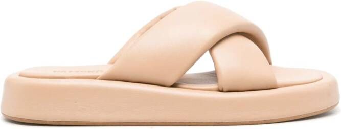 VAMSKO Pillow leren sandalen Beige