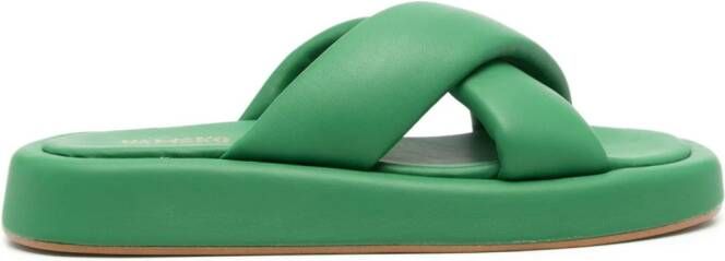VAMSKO Pillow leren sandalen Groen
