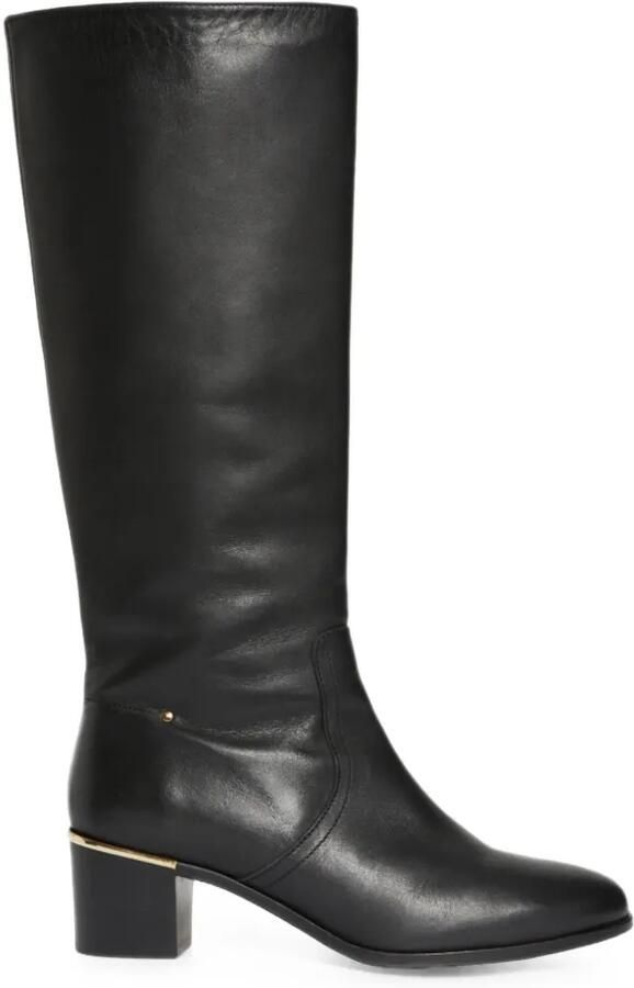 Vanessa Bruno Goudkleurige knielaarzen met hardware Zwart