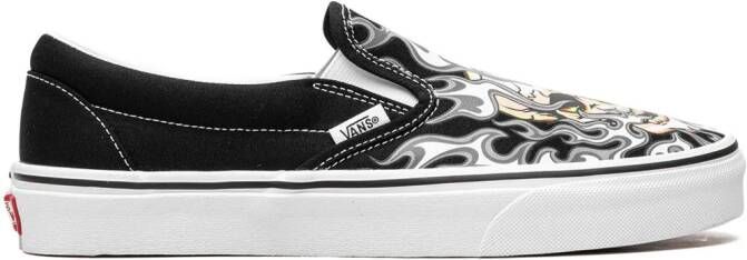 Vans "Klassieke slip-on Flame Skull sneakers" Zwart