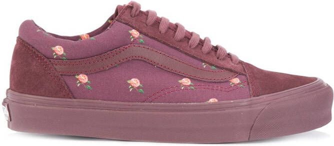 Vans low-top bloemen sneakers Rood