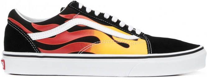 Vans Old Skool sneakers met vlammen Zwart