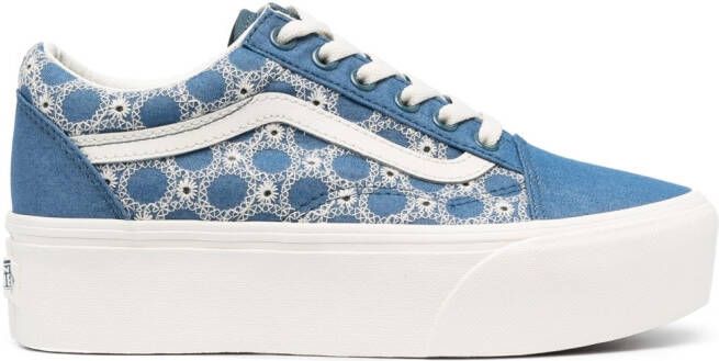 Vans Old Skool Stackform sneakers met plateauzool Blauw