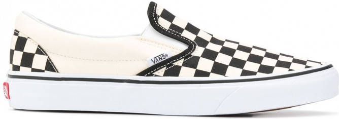 Vans Classic slip-on sneakers met dambordruit Wit