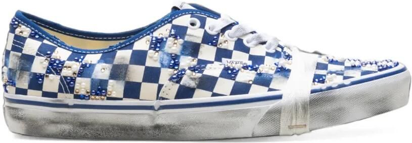 Vans Authentic checkered beaded sneakers Blauw