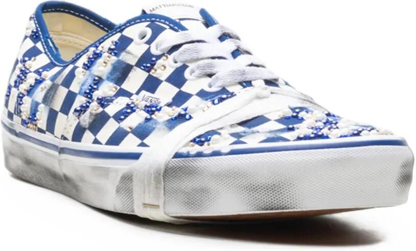 Vans Authentic checkered beaded sneakers Blauw - Foto 2