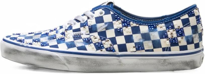 Vans Authentic checkered beaded sneakers Blauw - Foto 4