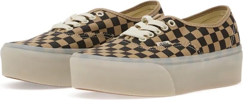 Vans Authentic geruite sneakers met plateauzool Beige