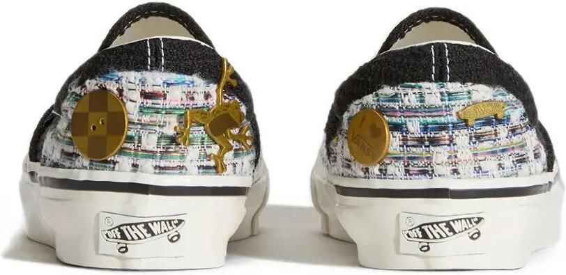Vans Classic Premium tweed slip-on sneakers verfraaid met bedel Zwart - Foto 5