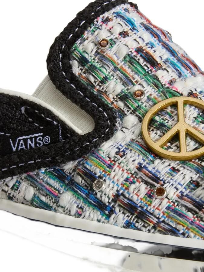 Vans Classic Premium tweed slip-on sneakers verfraaid met bedel Zwart - Foto 3