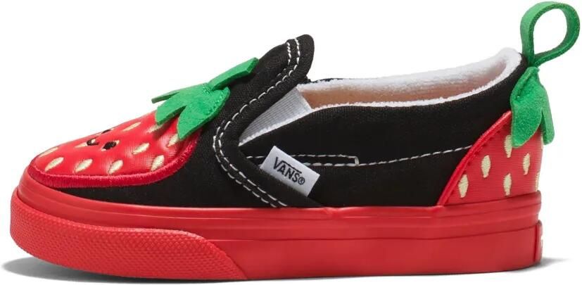 Vans Kids Classic slip-on strawberry-print sneakers Zwart