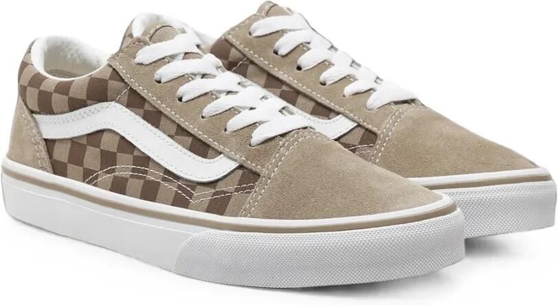 Vans Kids Old Skool geruite sneakers Beige
