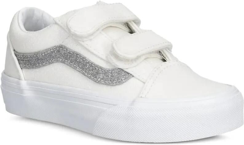 Vans Kids Old Skool sneakers met klittenband en glitters Wit