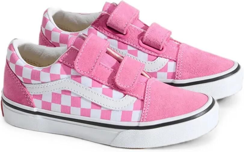 Vans Kids Old Skool V geruite sneakers met klittenband Roze