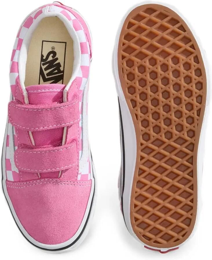 Vans Kids Old Skool V geruite sneakers met klittenband Roze - Foto 2