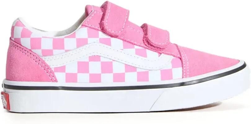 Vans Kids Old Skool V geruite sneakers met klittenband Roze - Foto 4