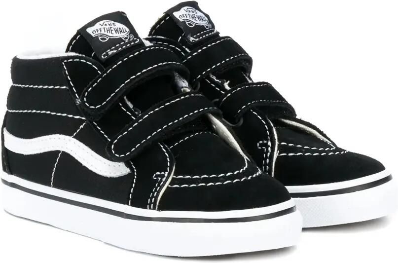 Vans Kids Sk8-Mid Reissue gestreepte sneakers met klittenband Zwart