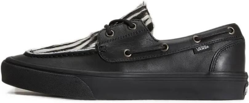Vans Leren bootschoenen met zebraprint Zwart