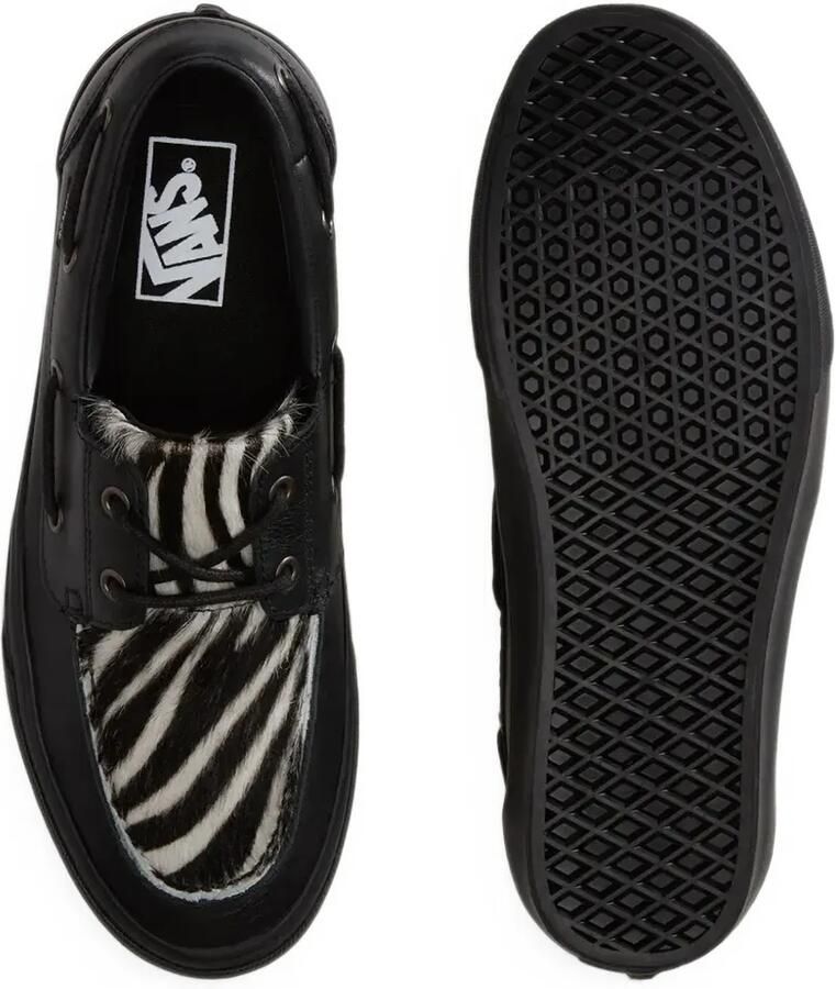 Vans Leren bootschoenen met zebraprint Zwart - Foto 4