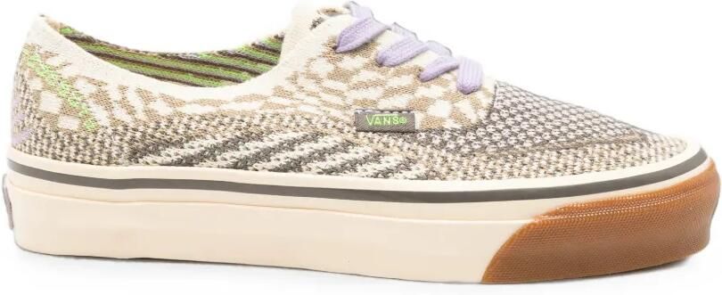 Vans LX Authentic geruite gebreide sneakers Beige