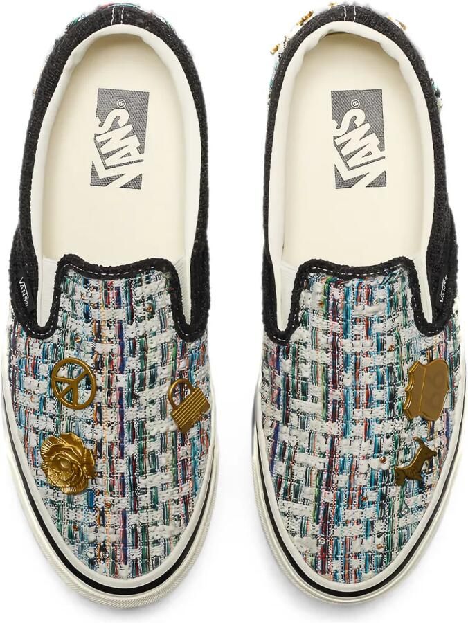 Vans Slip-on tweed sneakers verfraaid met bedels Zwart - Foto 2