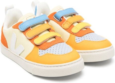 VEJA Kids V-10 Chromefree sneakers met klittenband Oranje