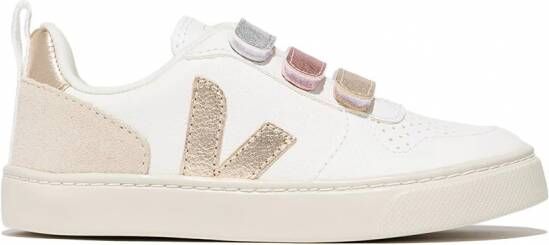 VEJA Kids V-10 sneakers met metallic-effect Wit