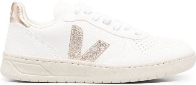 VEJA V10 metallic leren sneakers Wit