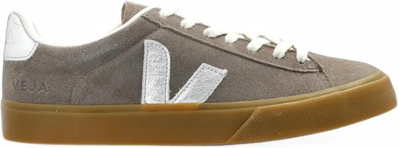 VEJA Campo suède Moonrock zilveren sneakers Bruin