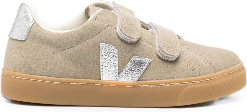VEJA Kids Kleine Esplar suède sneakers met klittenband Grijs
