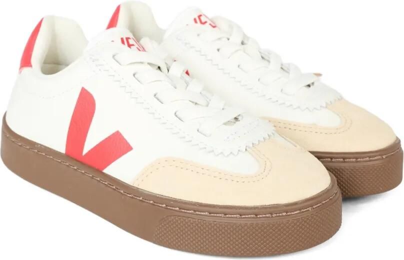 VEJA Kids Leren sneakers met logodetail Wit