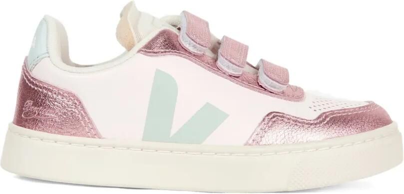 VEJA Kids Sneakers met glitters en bandje Beige