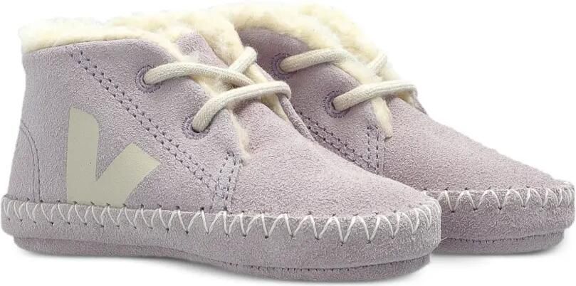 VEJA Kids Suède sneakers met lammy voering Paars